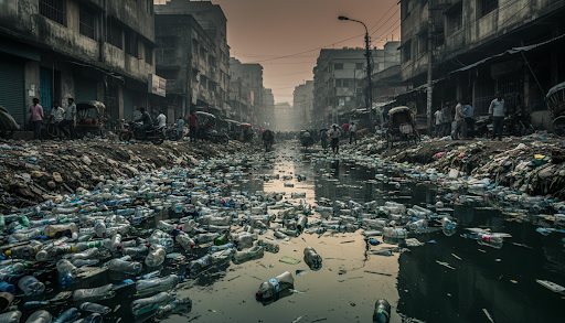 Polluted water canal - Punosristi Bangladesh Plastic Recycling