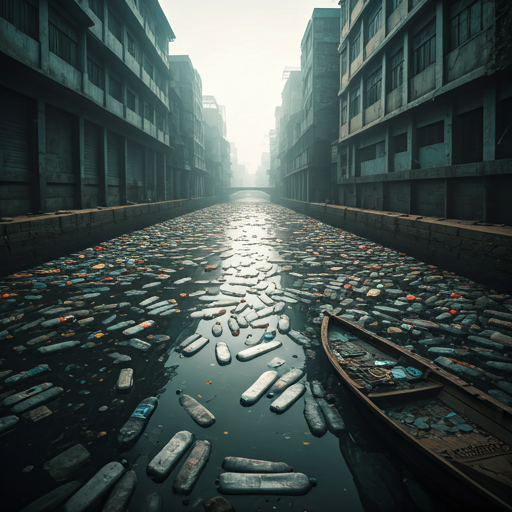 Polluted street in Bangladesh - Punosristi Bangladesh Plastic Recycling